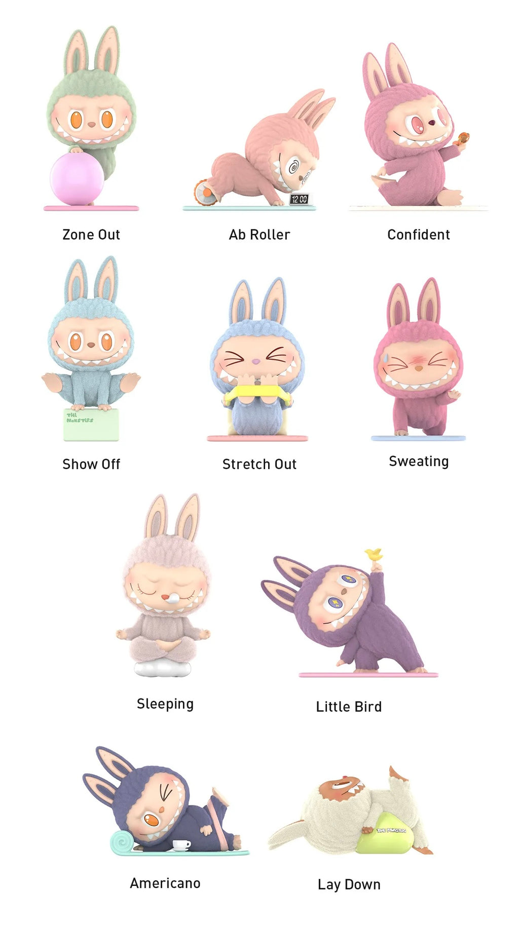 Pop Mart Labubu Lazy Yoga Vinyls